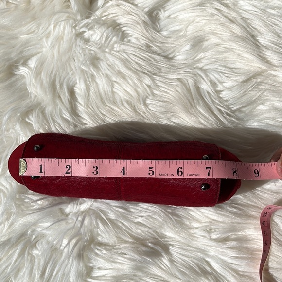 Authentic Tod’s ‘Scala Pochette’ Sera Clutch ~ in Red Pony Hair & Suede - Picture 15 of 16